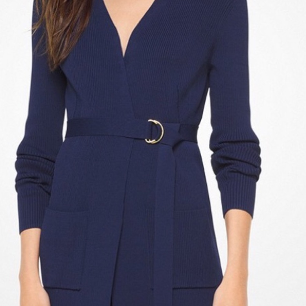 MICHAEL KORS Ribbed Stretch-Viscose Cardigan